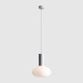 LAMPA WISZĄCA FLO szary M szkło opalowe