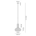 LAMPA WISZĄCA FLO szary M szkło opalowe