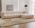 Narożnik z szezlongiem Berry Grande Nap beżowy velvet