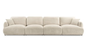 Sofa 4-osobowa Milano Lungo beżowa tkanina sztruksowa