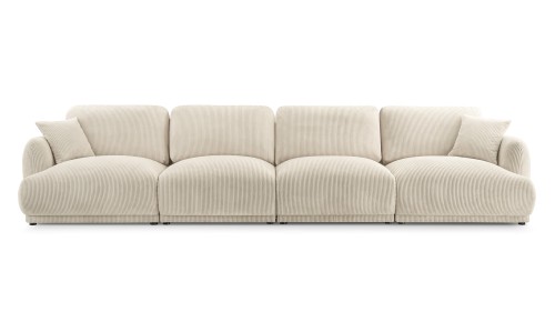 Sofa 4-osobowa Milano Lungo beżowa tkanina sztruksowa