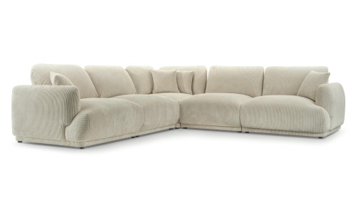 Narożna sofa Milano L'angolo beżowa tkanina sztruksowa