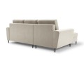 Rozkładana sofa narożna Kyoto beżowa / czarne nóżki P/L