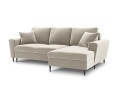 Rozkładana sofa narożna Kyoto beżowa / czarne nóżki P/L