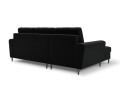 Rozkładana sofa narożna Kyoto czarna / czarne nóżki P/L