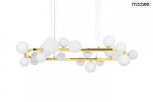 Lampa wisząca ALURE OVAL 120 złota / mleczna MOOSEE