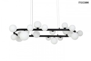 Lampa wisząca ALURE OVAL 120 czarna / mleczna MOOSEE