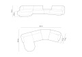 5-osobowa sofa modułowa narożna Miley boucle beżowa P/L