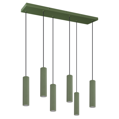 Lampa wisząca IVAR 6 zielony oliwkowy LED