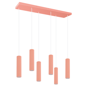 Lampa wisząca IVAR 6 brzoskwiniowa LED