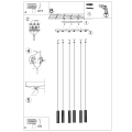 Lampa wisząca IVAR 6 brzoskwiniowa LED