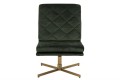 Fotel obrotowy CARRERA ciemny zielony - welur, złota podstawa