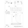 Lampa wisząca Ring RISA 120 czarny 