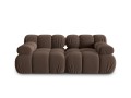 Aksamitna sofa modułowa 2-osobowa Bellis brązowa mocca