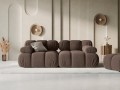 Aksamitna sofa modułowa 2-osobowa Bellis brązowa mocca