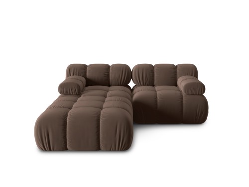 Narożna sofa modułowa 3-osobowa Bellis brązowa mocca 