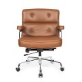 Fotel Biurowy Icon Chair koniakowy skóra naturalna