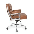 Fotel Biurowy Icon Chair koniakowy skóra naturalna