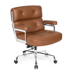 Fotel Biurowy Icon Chair koniakowy skóra naturalna