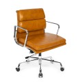Koniakowy Fotel Biurowy Skóra Naturalna 717
