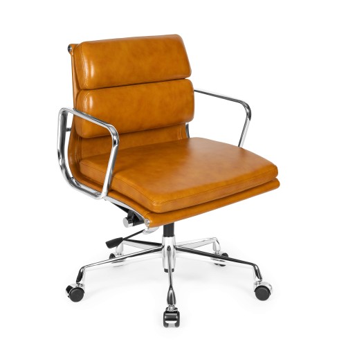 Koniakowy Fotel Biurowy Skóra Naturalna 717