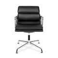 Czarny fotel biurowy skóra naturalna 708