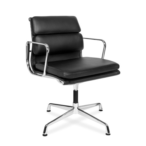 Czarny fotel biurowy skóra naturalna 708