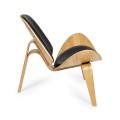 Fotel Wave Chair skóra naturalna kolor czarny