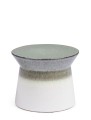 Ceramiczny stolik kawowy Baraki biel i zieleń H30