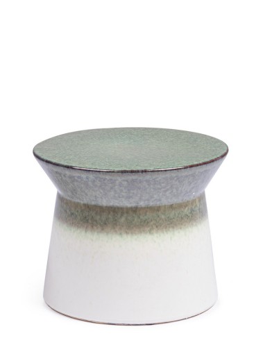 Ceramiczny stolik kawowy Baraki biel i zieleń H30