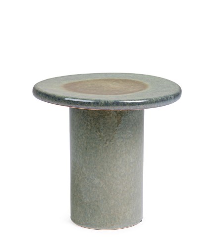 Ceramiczny stolik kawowy Baraki stonowana zieleń H35,5