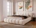 Łóżko tapicerowane z pojemnikiem Bubbly ecru