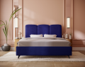 Łóżko tapicerowane Roll granatowe velvet