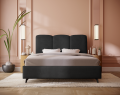 Łóżko tapicerowane Roll czarne velvet