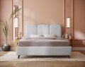 Łóżko tapicerowane Roll jasnoszare velvet