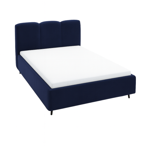 Łóżko tapicerowane Roll granatowe velvet