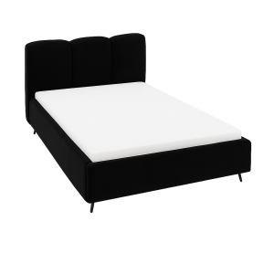 Łóżko tapicerowane Roll czarne velvet