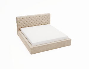 Łóżko tapicerowane z pojemnikiem Sleeping Beauty jasny beż