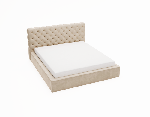 Łóżko tapicerowane z pojemnikiem Sleeping Beauty jasny beż
