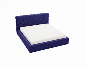 Łóżko tapicerowane z pojemnikiem Sleeping Beauty kobaltowe