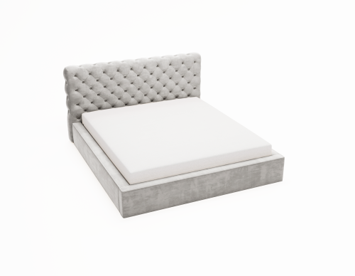 Łóżko tapicerowane z pojemnikiem Sleeping Beauty jasnoszare
