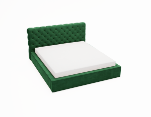Łóżko tapicerowane z pojemnikiem Sleeping Beauty zielone