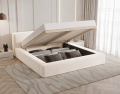 Łóżko tapicerowane z pojemnikiem Style jasny beż