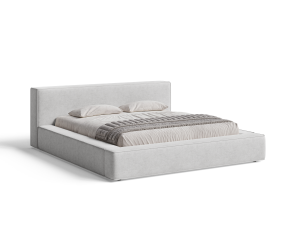 Łóżko tapicerowane z pojemnikiem Style jasnoszare