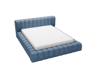 Łóżko tapicerowane z pojemnikiem Pretty morski