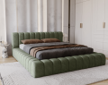 Łóżko tapicerowane z pojemnikiem Pretty oliwka