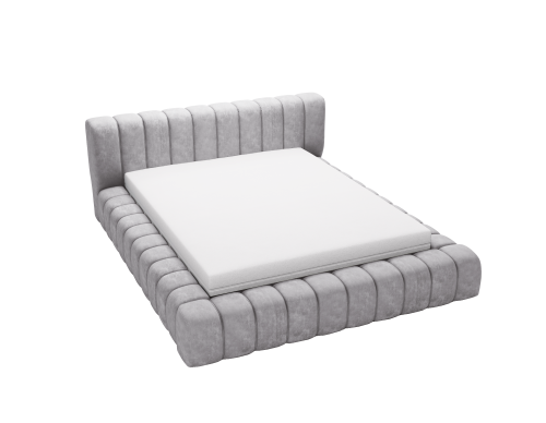 Łóżko tapicerowane z pojemnikiem Pretty szare