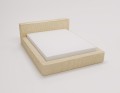 Łóżko tapicerowane z pojemnikiem Super Comfy masełkowy żółty