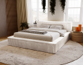 Łóżko tapicerowane z pojemnikiem Super Comfy jasno beżowe