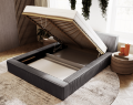 Łóżko tapicerowane z pojemnikiem Super Comfy ziemista szarość